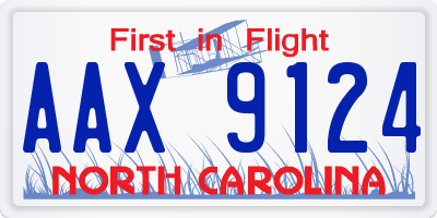 NC license plate AAX9124