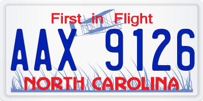 NC license plate AAX9126