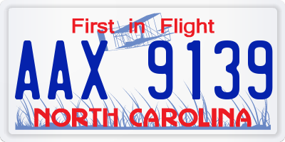 NC license plate AAX9139