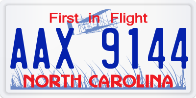 NC license plate AAX9144