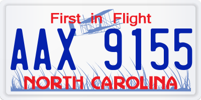 NC license plate AAX9155