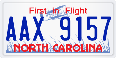 NC license plate AAX9157