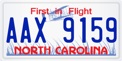 NC license plate AAX9159