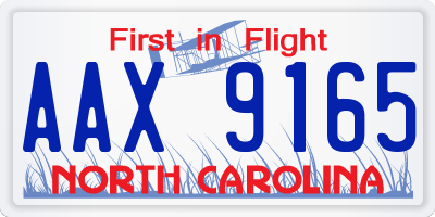 NC license plate AAX9165