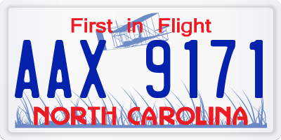 NC license plate AAX9171
