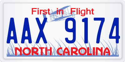 NC license plate AAX9174