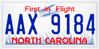NC license plate AAX9184