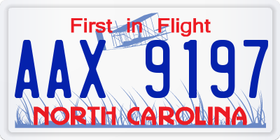 NC license plate AAX9197