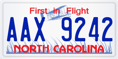 NC license plate AAX9242