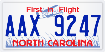 NC license plate AAX9247