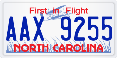 NC license plate AAX9255