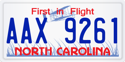NC license plate AAX9261