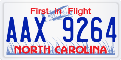 NC license plate AAX9264