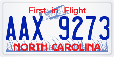 NC license plate AAX9273
