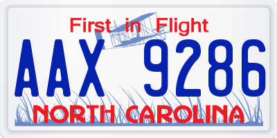 NC license plate AAX9286