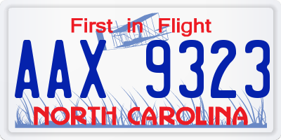 NC license plate AAX9323