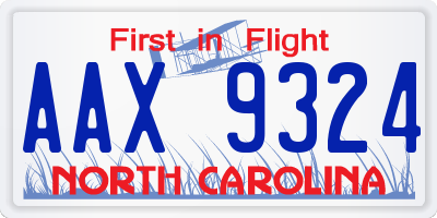 NC license plate AAX9324