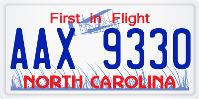 NC license plate AAX9330