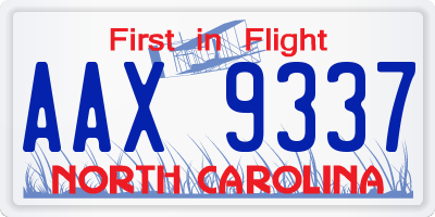 NC license plate AAX9337