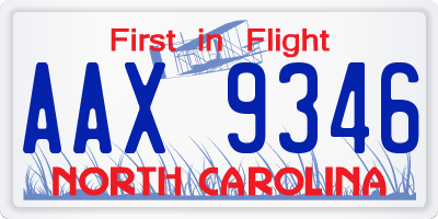 NC license plate AAX9346