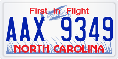 NC license plate AAX9349