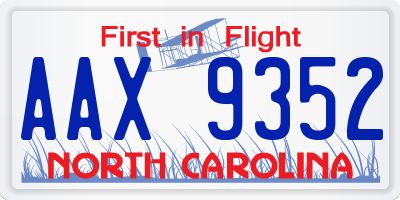 NC license plate AAX9352