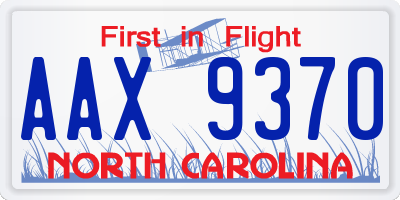 NC license plate AAX9370