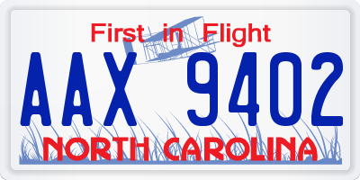 NC license plate AAX9402