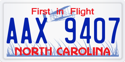 NC license plate AAX9407