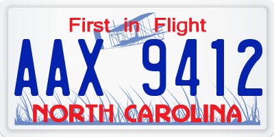 NC license plate AAX9412