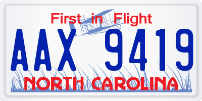 NC license plate AAX9419