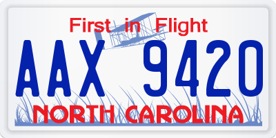 NC license plate AAX9420