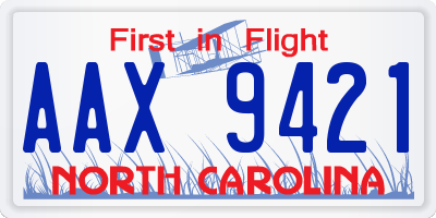 NC license plate AAX9421