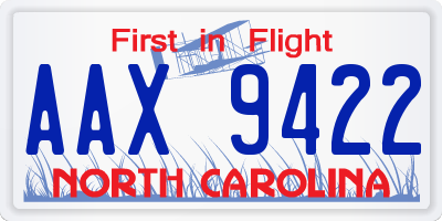 NC license plate AAX9422