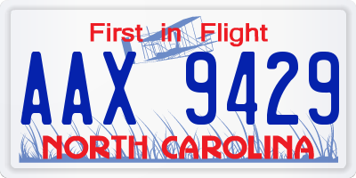 NC license plate AAX9429