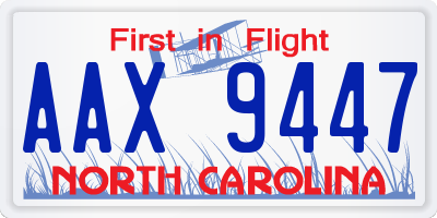 NC license plate AAX9447