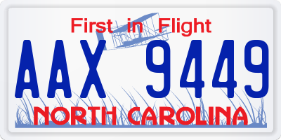 NC license plate AAX9449