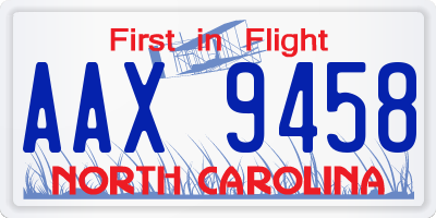 NC license plate AAX9458