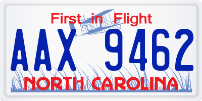 NC license plate AAX9462