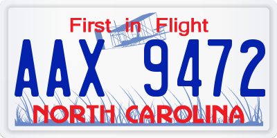 NC license plate AAX9472