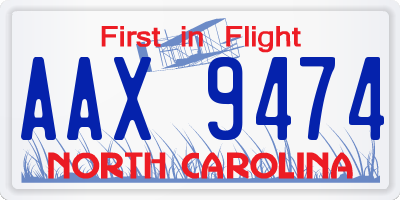 NC license plate AAX9474