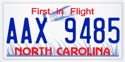 NC license plate AAX9485