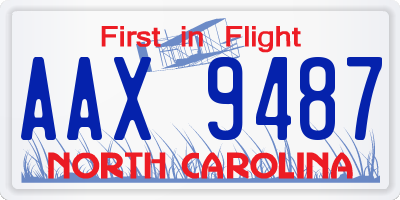 NC license plate AAX9487