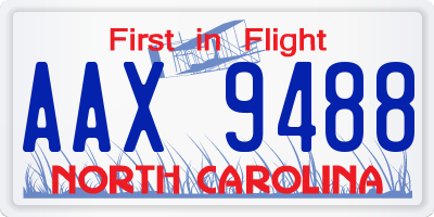 NC license plate AAX9488