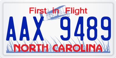 NC license plate AAX9489