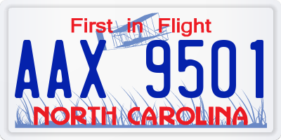 NC license plate AAX9501