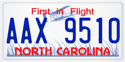 NC license plate AAX9510
