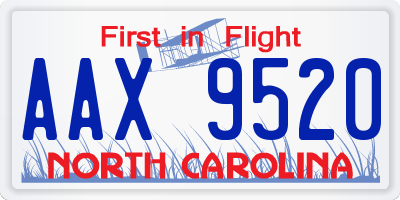 NC license plate AAX9520