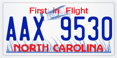 NC license plate AAX9530