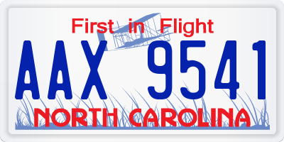 NC license plate AAX9541